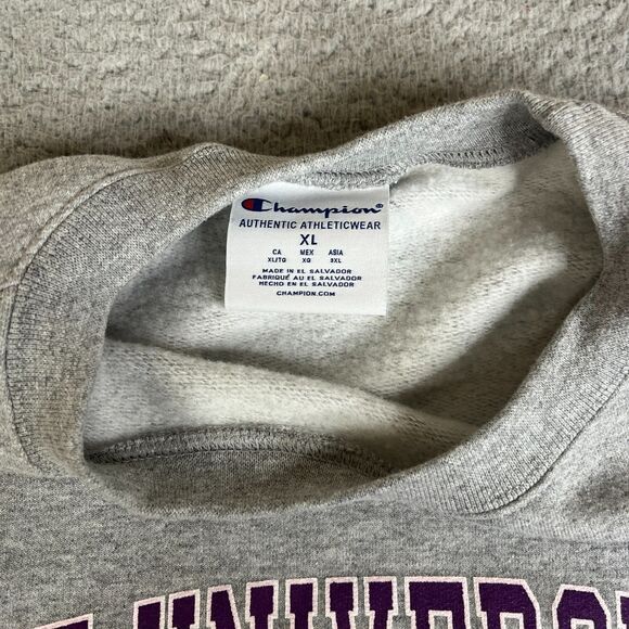 University of Scranton Champion Sweatshirt Men XL Gray Purple Sweater - Picture 4 of 11